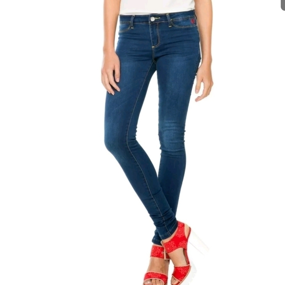 Desigual VNTG Jeans Sz 30 Skinny Dark Wash Denim Back Pin-Tuck Seam